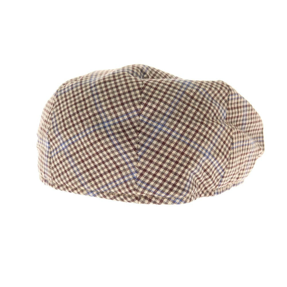 【中古】ブルックスブラザーズ Brooks Brothers ウール チェック ハンチング ベージュxブラウン【 L/XL 】【 状態ランクB 】【 メンズ 】