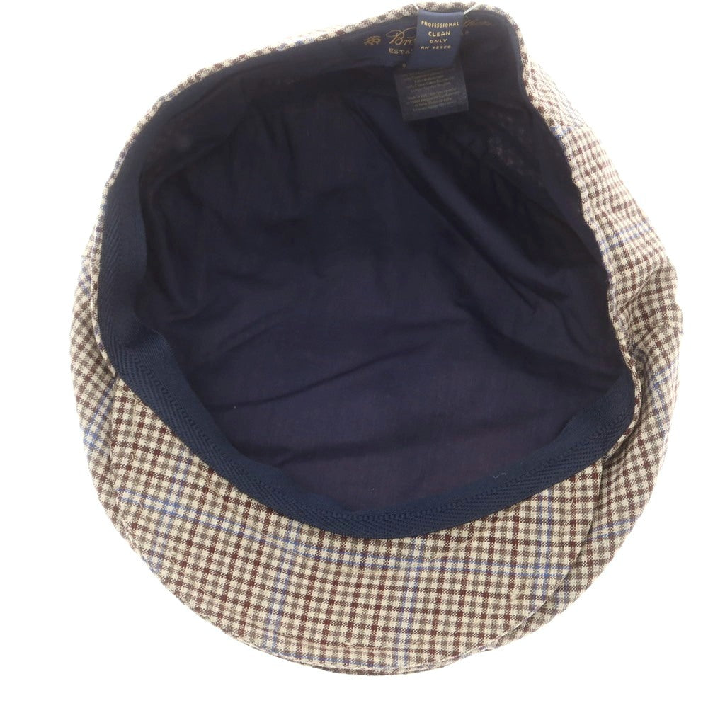 【中古】ブルックスブラザーズ Brooks Brothers ウール チェック ハンチング ベージュxブラウン【 L/XL 】【 状態ランクB 】【 メンズ 】