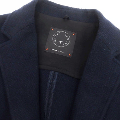 【中古】ティージャケット T-JACKET ウールナイロン ヘリンボーン 2B カジュアルジャケット ネイビー【 L 】【 状態ランクA 】【 メンズ 】