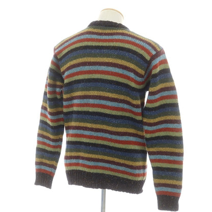 【中古】マカラスター Macalastair ウールシルク ボーダー クルーネック プルオーバーニット マルチカラー【 38 】【 状態ランクA 】【 メンズ 】