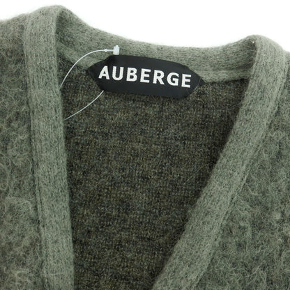 【中古】オーベルジュ AUBERGE アルパカナイロンウール カーディガン スモーキーグリーン系【 40 】【 状態ランクA 】【 メンズ 】