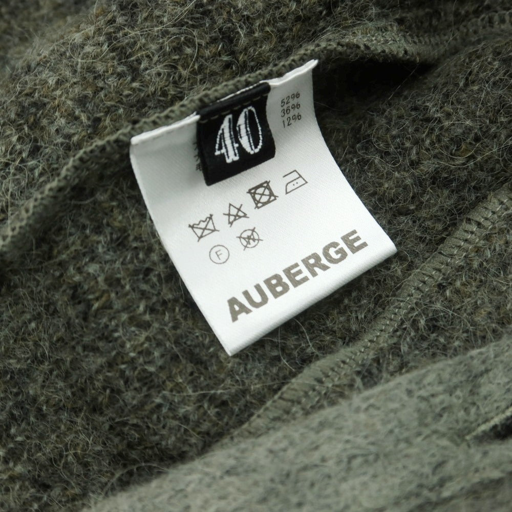 【中古】オーベルジュ AUBERGE アルパカナイロンウール カーディガン スモーキーグリーン系【 40 】【 状態ランクA 】【 メンズ 】