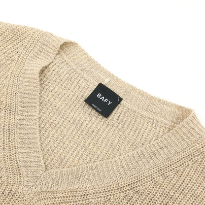 【中古】バフィー BAFY リネンコットン Vネック ニットベスト ベージュ【サイズ48】【 状態ランクA 】【 メンズ 】