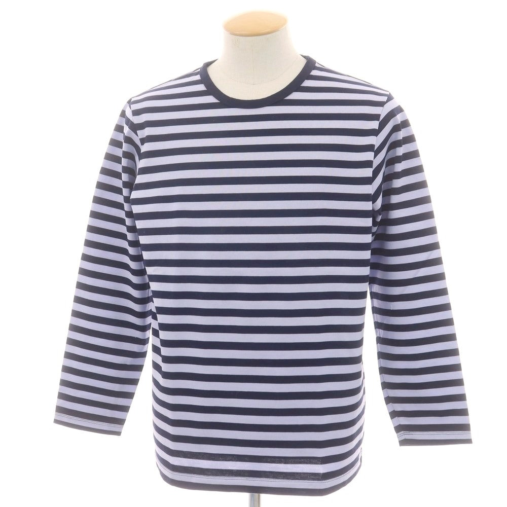 【中古】オーベルジュ AUBERGE Brilla per il gusto別注 ボーダー クルーネック 長袖Ｔシャツ ラベンダーxネイビー【サイズ40】【 状態ランクA 】【 メンズ 】 [CPD]