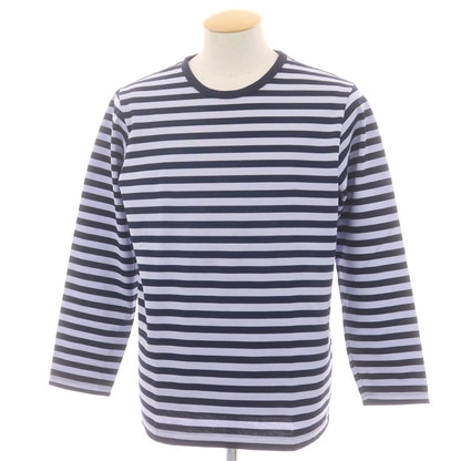 【中古】オーベルジュ AUBERGE Brilla per il gusto別注 ボーダー クルーネック 長袖Ｔシャツ ラベンダーxネイビー【 40 】【 状態ランクA 】【 メンズ 】