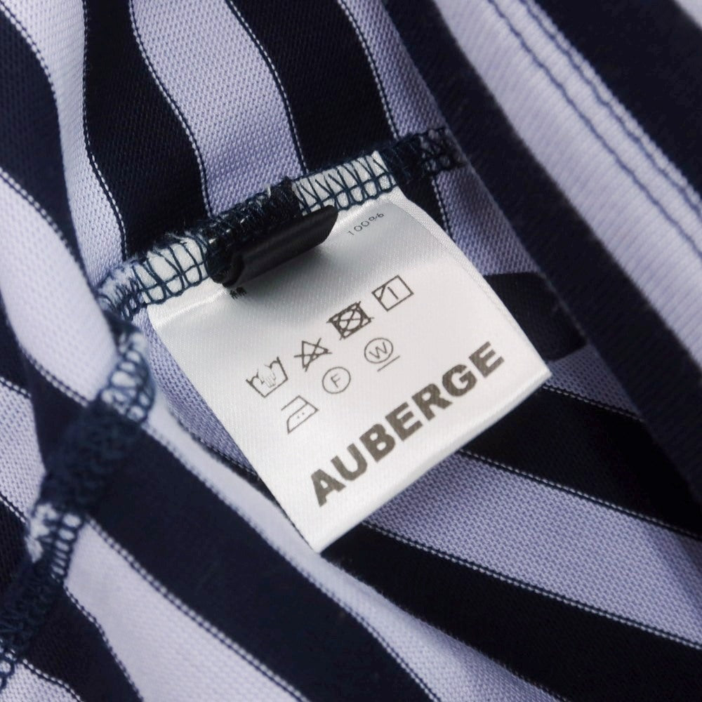 【中古】オーベルジュ AUBERGE Brilla per il gusto別注 ボーダー クルーネック 長袖Ｔシャツ ラベンダーxネイビー【サイズ40】【 状態ランクA 】【 メンズ 】 [CPD]