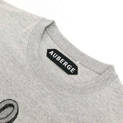【中古】オーベルジュ AUBERGE コットンレーヨン 刺しゅうロゴ クルーネック 半袖Ｔシャツ グレー【サイズ38】【 状態ランクA 】【 メンズ 】