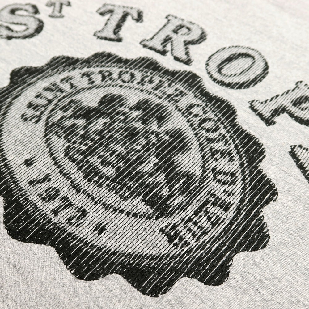 【中古】オーベルジュ AUBERGE コットンレーヨン 刺しゅうロゴ クルーネック 半袖Ｔシャツ グレー【サイズ38】【 状態ランクA 】【 メンズ 】
