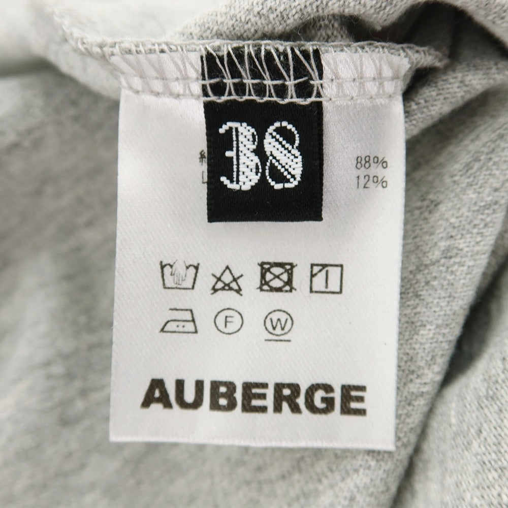 【中古】オーベルジュ AUBERGE コットンレーヨン 刺しゅうロゴ クルーネック 半袖Ｔシャツ グレー【サイズ38】【 状態ランクA 】【 メンズ 】