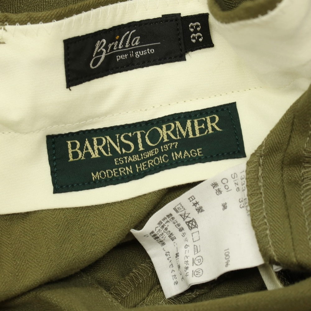 【中古】バーンストーマー BARNSTORMER Brilla per il gusto別注 コットン ベイカーパンツ ワークパンツ オリーブ【サイズ33】【 状態ランクB 】【 メンズ 】