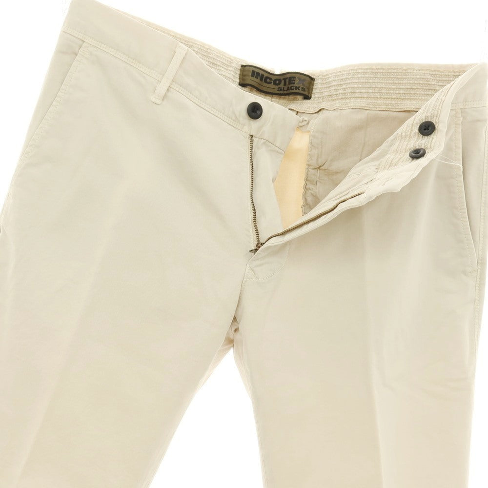 【中古】インコテックス スラックス INCOTEX SLACKS ストレッチ コットン カジュアルスラックスパンツ アイボリー【サイズ34】【 状態ランクA 】【 メンズ 】