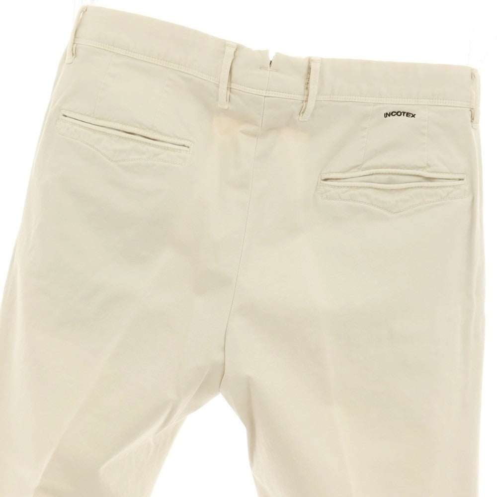 【中古】インコテックス スラックス INCOTEX SLACKS ストレッチ コットン カジュアルスラックスパンツ アイボリー【サイズ34】【 状態ランクA 】【 メンズ 】