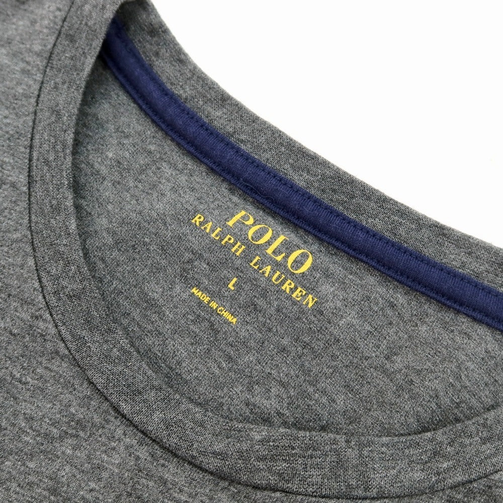 【中古】ポロ ラルフローレン Polo Ralph Lauren メランジ コットン クルーネック 半袖Ｔシャツ グレー【サイズL】【 状態ランクB 】【 メンズ 】