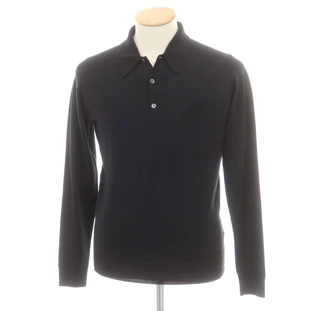 【中古】ジョンスメドレー JOHN SMEDLEY ウール ポロニット ブラック【 S 】【 状態ランクA 】【 メンズ 】