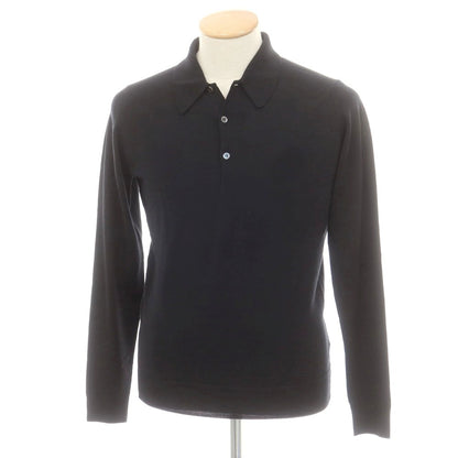 【中古】ジョンスメドレー JOHN SMEDLEY ウール ポロニット ブラック【 S 】【 状態ランクA 】【 メンズ 】