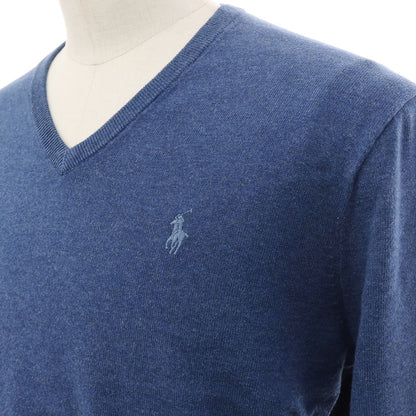 【中古】ポロ ラルフローレン Polo Ralph Lauren ピマコットン Vネック プルオーバーニット ダークブルー系【サイズM】【 状態ランクB 】【 メンズ 】