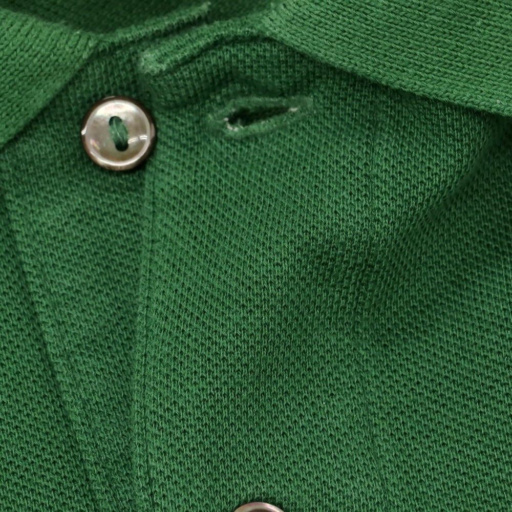中古】ラコステ LACOSTE 鹿の子コットン 長袖ポロシャツ グリーン【 FR