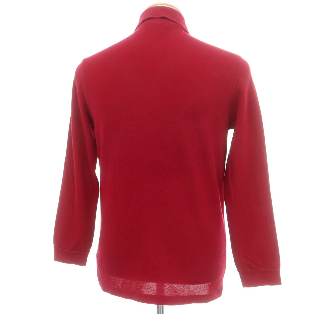 【中古】ラコステ LACOSTE 鹿の子コットン 長袖ポロシャツ マルーン【 サイズFR 2 】【 状態ランクB 】【 メンズ 】 [BPD]