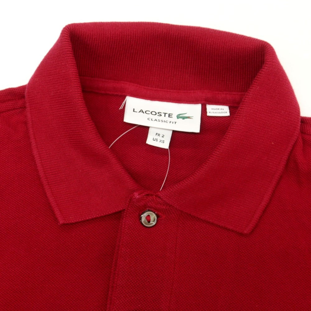 【中古】ラコステ LACOSTE 鹿の子コットン 長袖ポロシャツ マルーン【 サイズFR 2 】【 状態ランクB 】【 メンズ 】 [BPD]