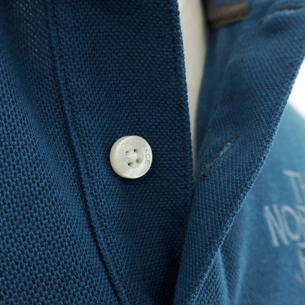 【中古】ザノースフェイス THE NORTH FACE 鹿の子 ポリエステル 半袖ポロシャツ ブルー系【サイズL】【 状態ランクC 】【 メンズ 】