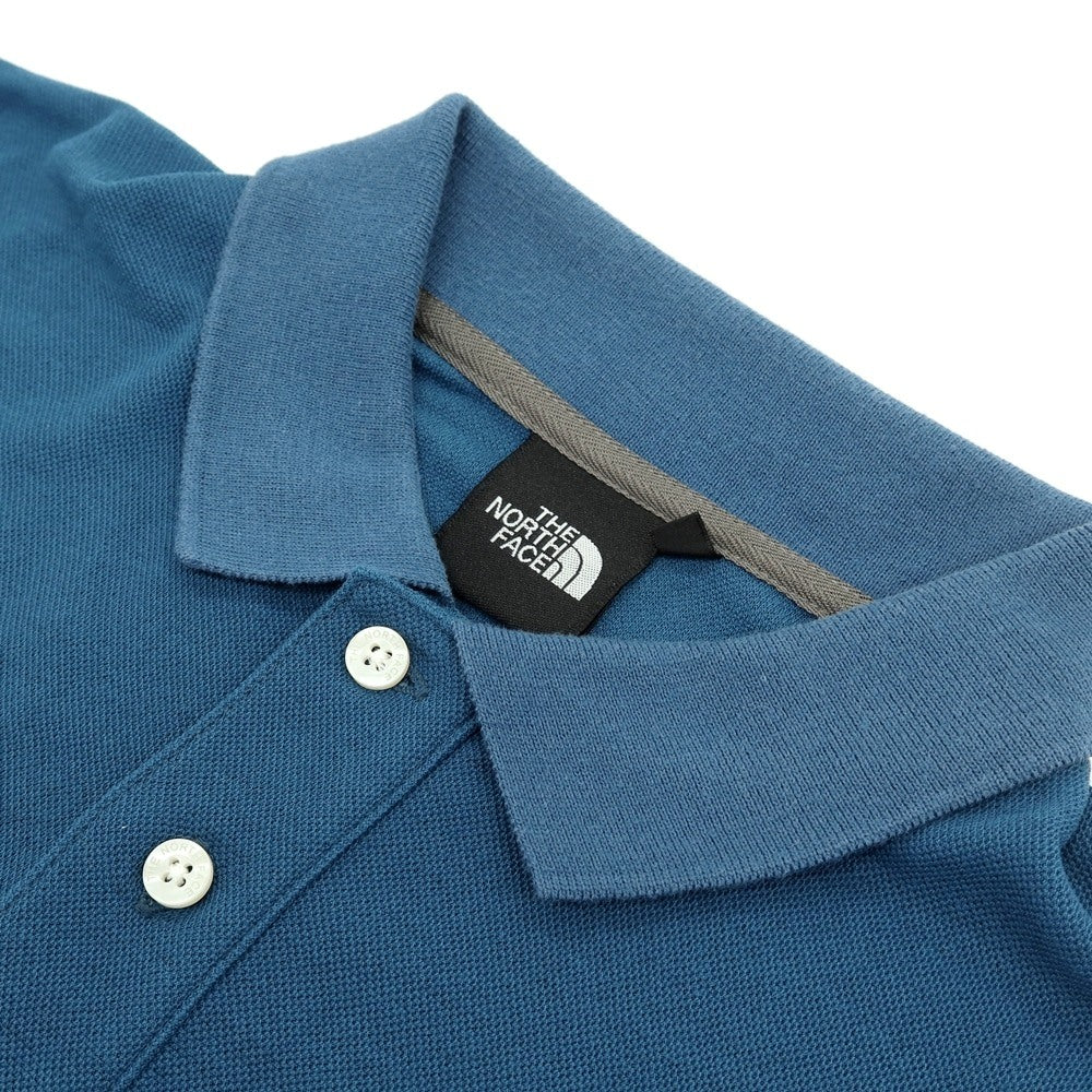 【中古】ザノースフェイス THE NORTH FACE 鹿の子 ポリエステル 半袖ポロシャツ ブルー系【サイズL】【 状態ランクC 】【 メンズ 】