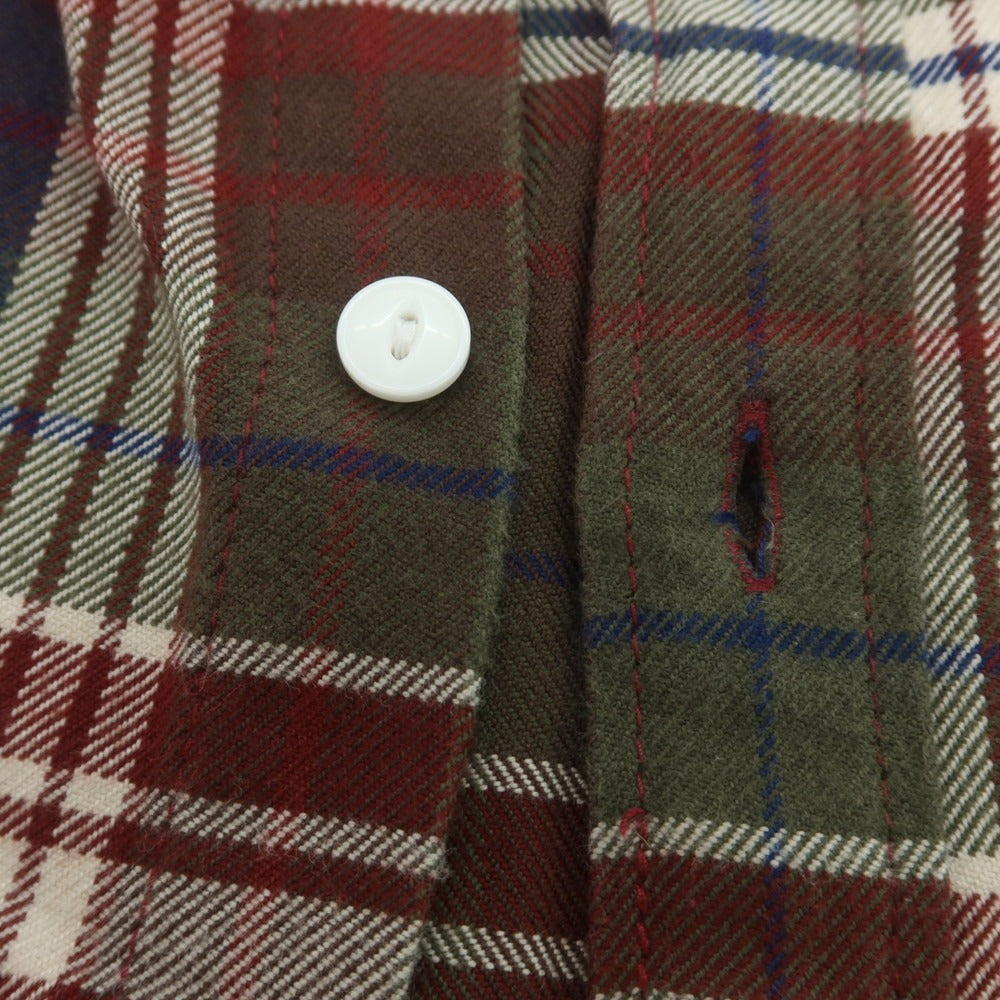 【中古】ザノースフェイス THE NORTH FACE ポリエステルコットン チェック ボタンダウン カジュアルシャツ ブラウンxダークレッド【 L 】【 状態ランクB 】【 メンズ 】