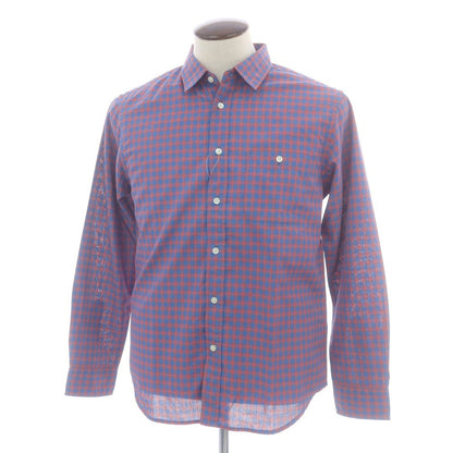 【中古】ザノースフェイス THE NORTH FACE ポリエステルマキシフレッシュ チェック カジュアルシャツ ライトブルーxオレンジ【 L 】【 状態ランクB 】【 メンズ 】