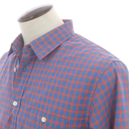 【中古】ザノースフェイス THE NORTH FACE ポリエステルマキシフレッシュ チェック カジュアルシャツ ライトブルーxオレンジ【 L 】【 状態ランクB 】【 メンズ 】