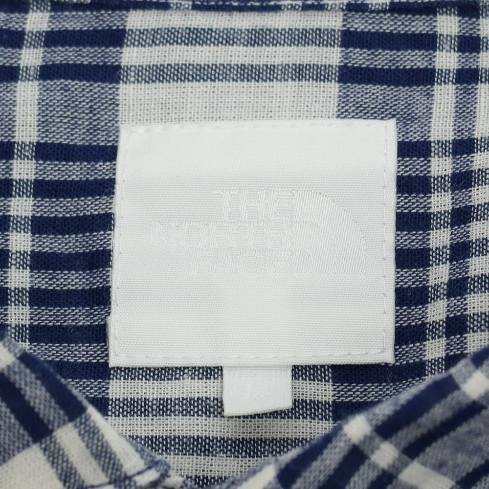 【中古】ザノースフェイス THE NORTH FACE ポリエステルコットンリネン チェック カジュアルシャツ ライトネイビーxホワイト【サイズL】【 状態ランクB 】【 メンズ 】
