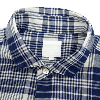 【中古】ザノースフェイス THE NORTH FACE ポリエステルコットンリネン チェック カジュアルシャツ ライトネイビーxホワイト【サイズL】【 状態ランクB 】【 メンズ 】