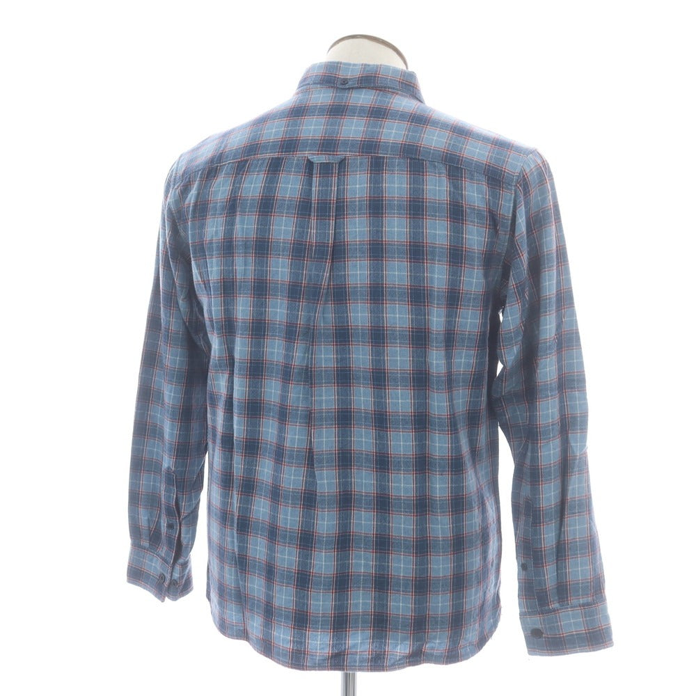 【中古】ザノースフェイス THE NORTH FACE ウールナイロン チェック ボタンダウン カジュアルシャツ ライトブルーxダークレッド【 L 】【 状態ランクB 】【 メンズ 】