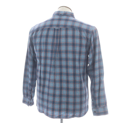 【中古】ザノースフェイス THE NORTH FACE ウールナイロン チェック ボタンダウン カジュアルシャツ ライトブルーxダークレッド【 L 】【 状態ランクB 】【 メンズ 】