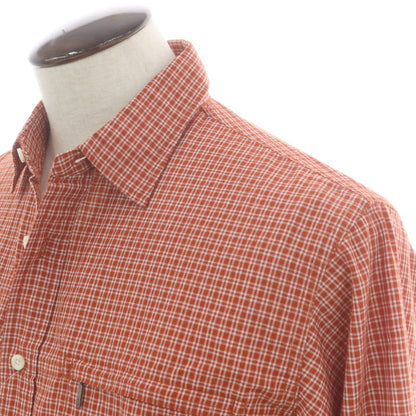 【中古】ザノースフェイス THE NORTH FACE ポリエステル チェック カジュアルシャツ オレンジレッド系xホワイト【 L 】【 状態ランクB 】【 メンズ 】