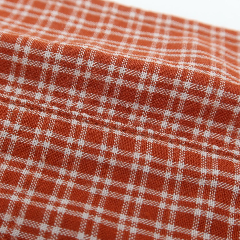 【中古】ザノースフェイス THE NORTH FACE ポリエステル チェック カジュアルシャツ オレンジレッド系xホワイト【 L 】【 状態ランクB 】【 メンズ 】