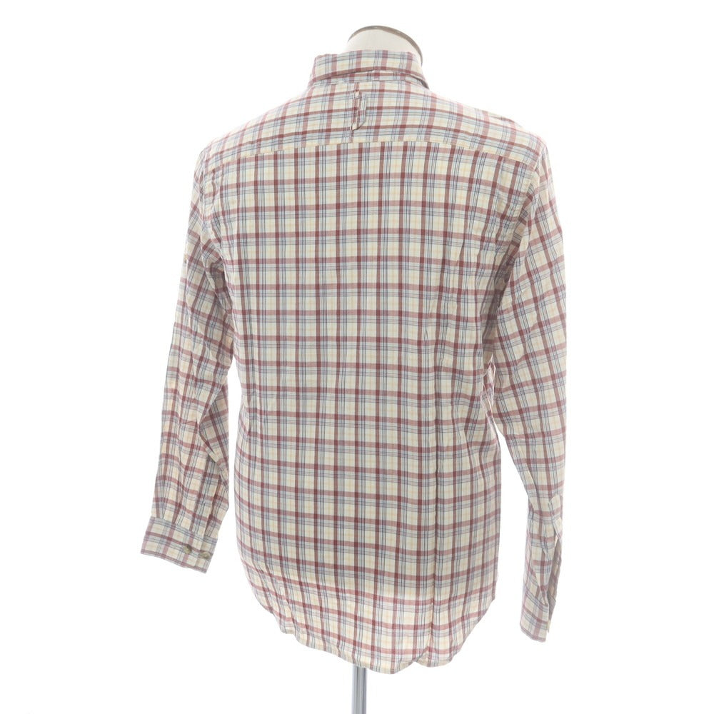 【中古】ザノースフェイス THE NORTH FACE ポリエステルキュプラ チェック カジュアルシャツ ホワイトxレディッシュブラウン【 L 】【 状態ランクB 】【 メンズ 】