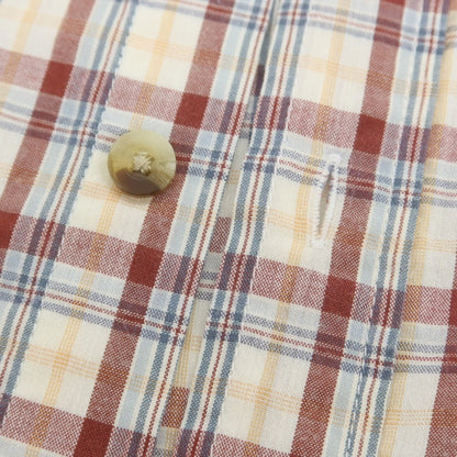 【中古】ザノースフェイス THE NORTH FACE ポリエステルキュプラ チェック カジュアルシャツ ホワイトxレディッシュブラウン【 L 】【 状態ランクB 】【 メンズ 】