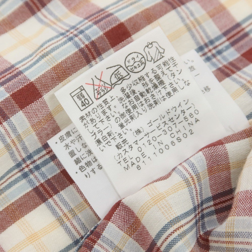 【中古】ザノースフェイス THE NORTH FACE ポリエステルキュプラ チェック カジュアルシャツ ホワイトxレディッシュブラウン【 L 】【 状態ランクB 】【 メンズ 】