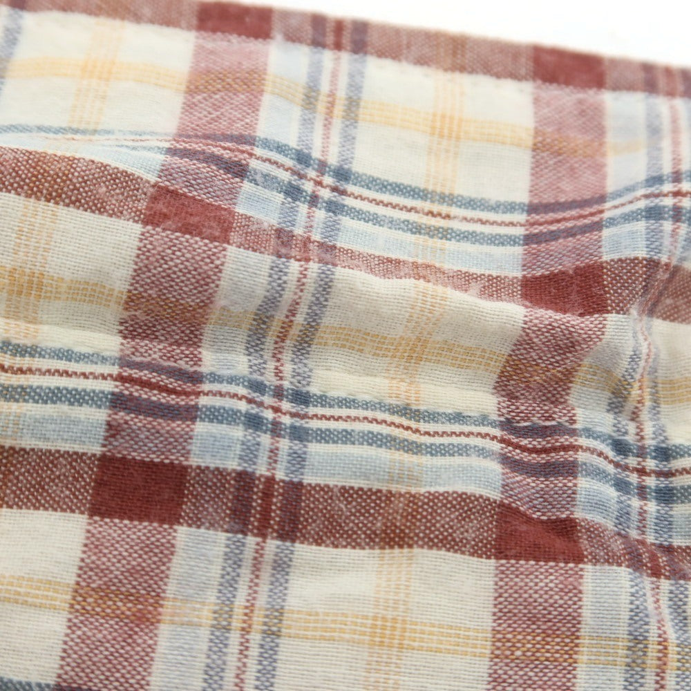 【中古】ザノースフェイス THE NORTH FACE ポリエステルキュプラ チェック カジュアルシャツ ホワイトxレディッシュブラウン【 L 】【 状態ランクB 】【 メンズ 】