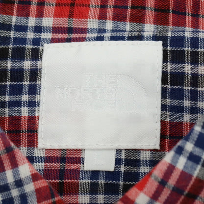 【中古】ザノースフェイス THE NORTH FACE ポリエステルコットンリネン チェック カジュアルシャツ レッドxネイビー【サイズL】【 状態ランクB 】【 メンズ 】 [DPD]