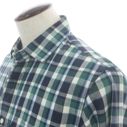 【中古】ザノースフェイス THE NORTH FACE ポリエステルマキシフレッシュ チェック カジュアルシャツ ネイビーxグリーン【サイズL】【 状態ランクB 】【 メンズ 】 [CPD]