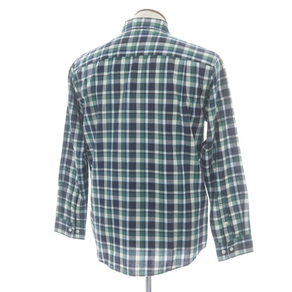 【中古】ザノースフェイス THE NORTH FACE ポリエステルマキシフレッシュ チェック カジュアルシャツ ネイビーxグリーン【 L 】【 状態ランクB 】【 メンズ 】