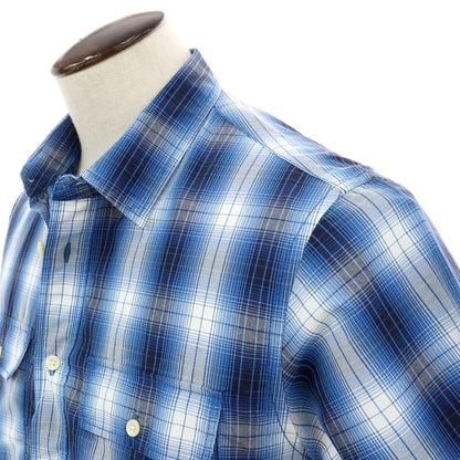 【中古】ザノースフェイス THE NORTH FACE ナイロンポリエステル チェック 半袖シャツ コバルトブルーxホワイト【サイズL】【 状態ランクB 】【 メンズ 】