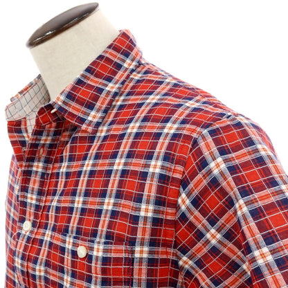 【中古】ザノースフェイス THE NORTH FACE コットンポリエステル チェック 半袖シャツ レッドxネイビー【サイズL】【 状態ランクB 】【 メンズ 】