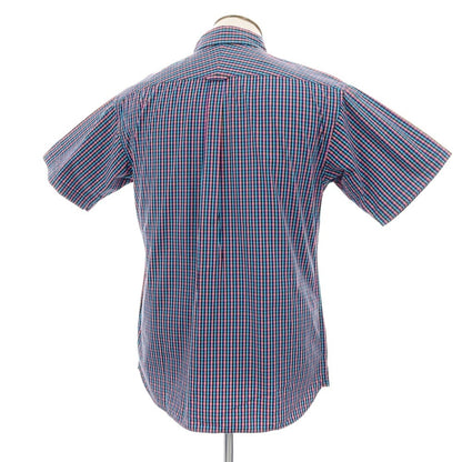【中古】コロンビア Columbia コットン チェック ボタンダウン 半袖シャツ ブルーxピンク【サイズL】【 状態ランクB 】【 メンズ 】