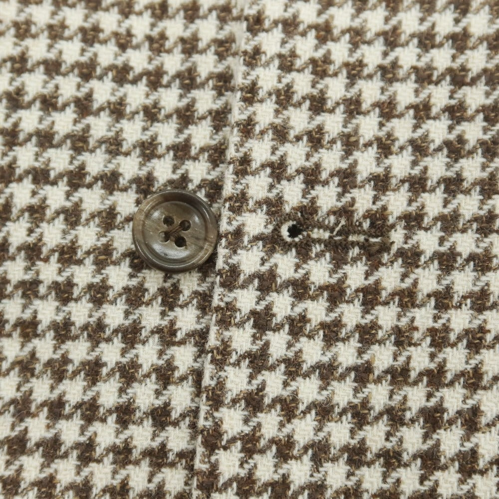 【中古】【未使用】タリアトーレ TAGLIATORE ウールコットン ハウンドトゥース柄 ドレス系ジレ ブラウンxベージュ【 50 】【 状態ランクS 】【 メンズ 】