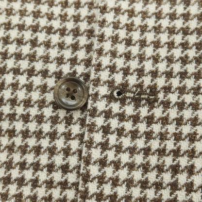 【中古】【未使用】タリアトーレ TAGLIATORE ウールコットン ハウンドトゥース柄 ドレス系ジレ ブラウンxベージュ【 50 】【 状態ランクS 】【 メンズ 】