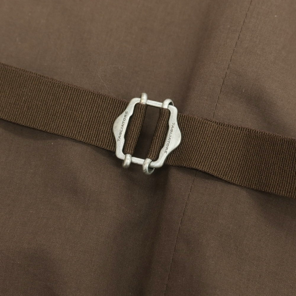 【中古】【未使用】タリアトーレ TAGLIATORE ウールコットン ハウンドトゥース柄 ドレス系ジレ ブラウンxベージュ【 50 】【 状態ランクS 】【 メンズ 】