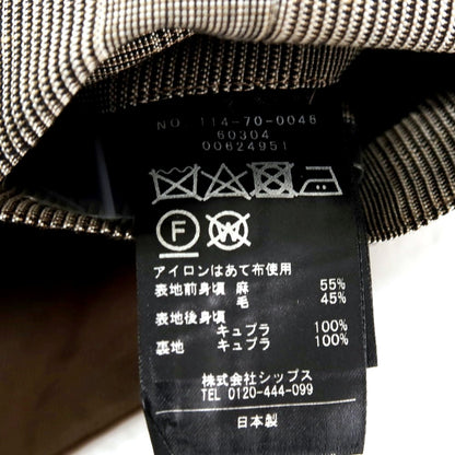 【中古】【未使用】シップス SHIPS リネンウール グレンチェック ドレス系ジレ ベスト グレー系xトープ【サイズXL】【 状態ランクS 】【 メンズ 】