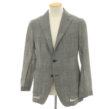 【中古】タリアトーレ TAGLIATORE ウール グレンチェック 2B テーラードジャケット ホワイトxブラック【 44 】【 状態ランクB 】【 メンズ 】