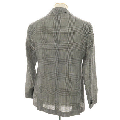 【中古】タリアトーレ TAGLIATORE ウール グレンチェック 2B テーラードジャケット ホワイトxブラック【 44 】【 状態ランクB 】【 メンズ 】